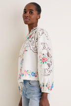 Multi Astrid Embroidery Long Sleeve Blouse