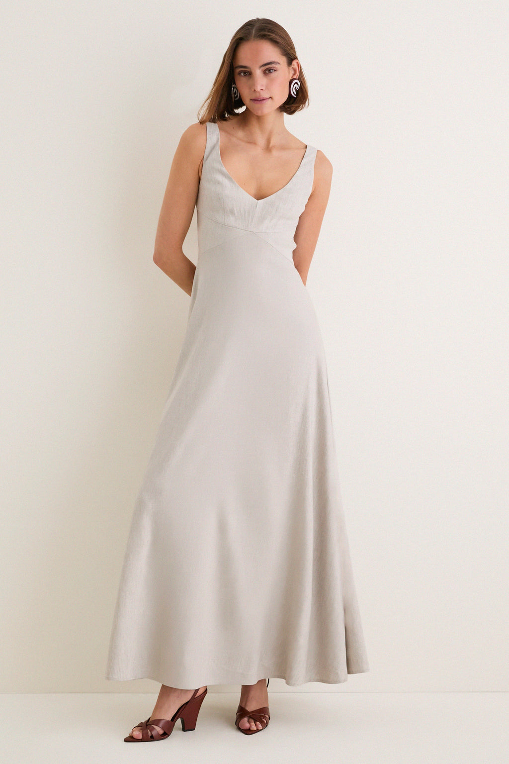 Natural Madison Linen Dress