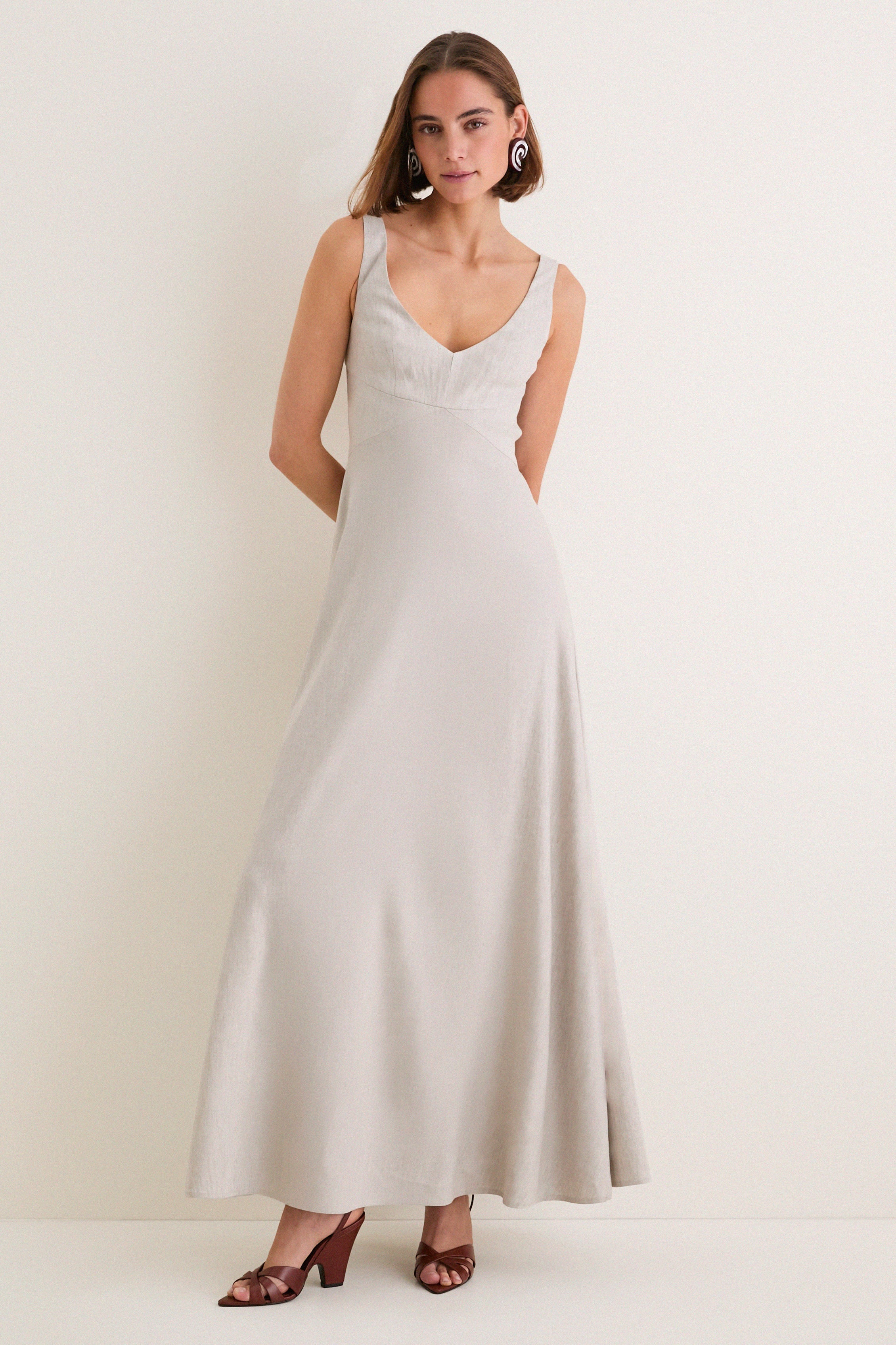 Natural Madison Linen Dress