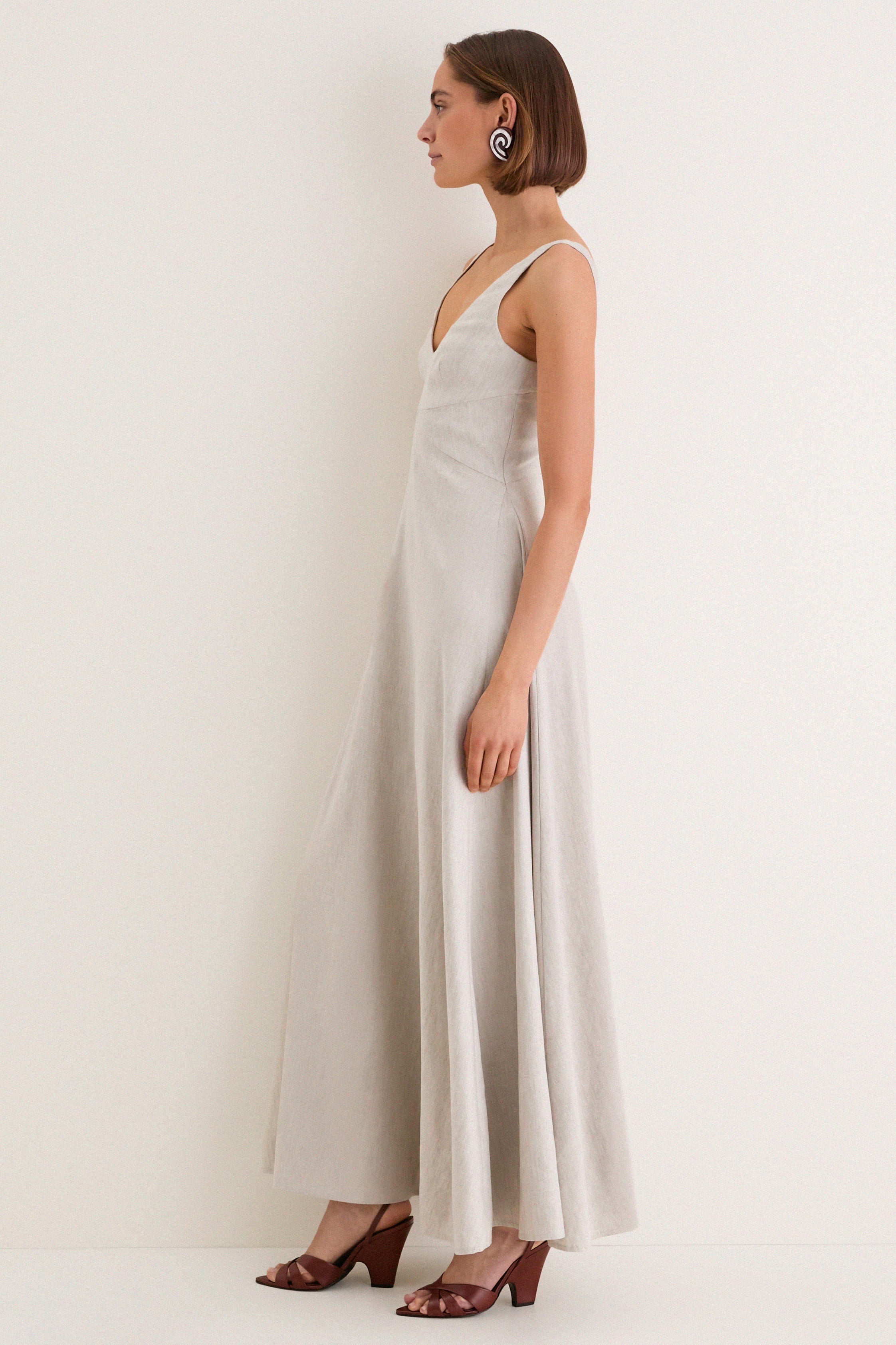 Natural Madison Linen Dress