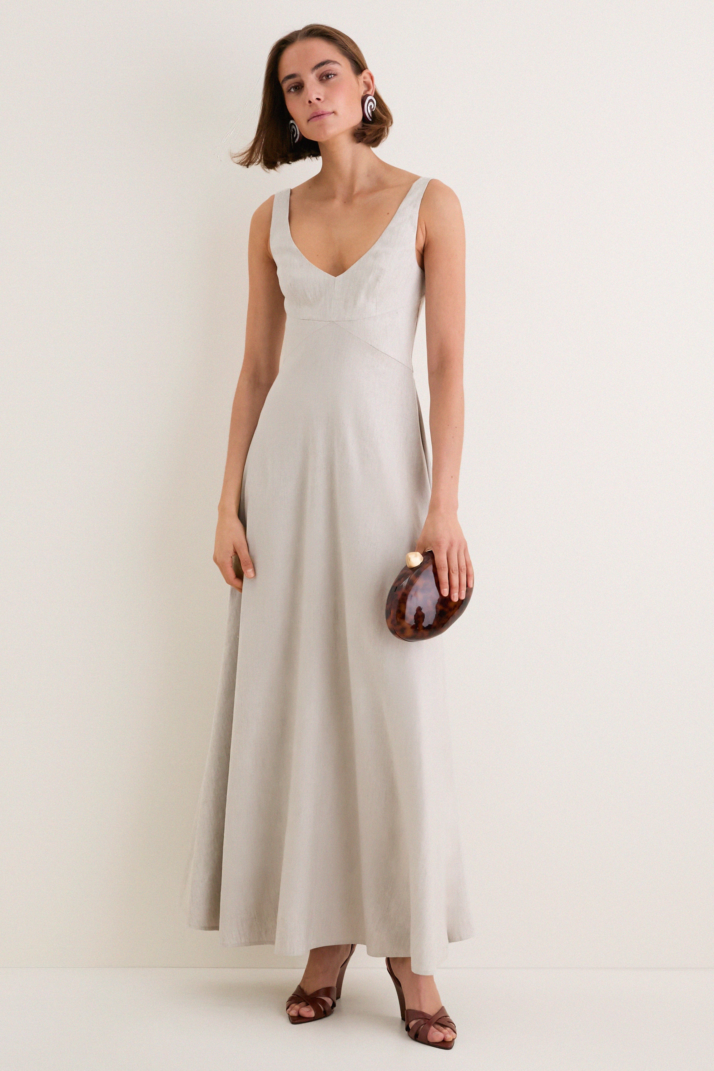 Natural Madison Linen Dress