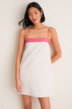Blush and Canyon Linen Laura Mini Dress