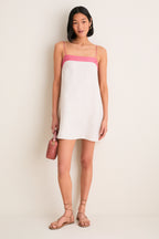 Blush and Canyon Linen Laura Mini Dress