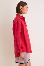 Cherry Rustic Slub Cotton Stallings Button Down