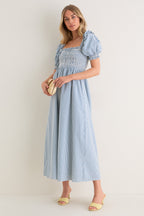 Teal Gingham Scarlett Midi Nap Dress