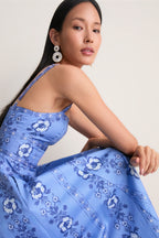 Arcadia Border Blue Margot Dress