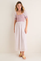Poppy Half Drop White Madeline Nap Dress