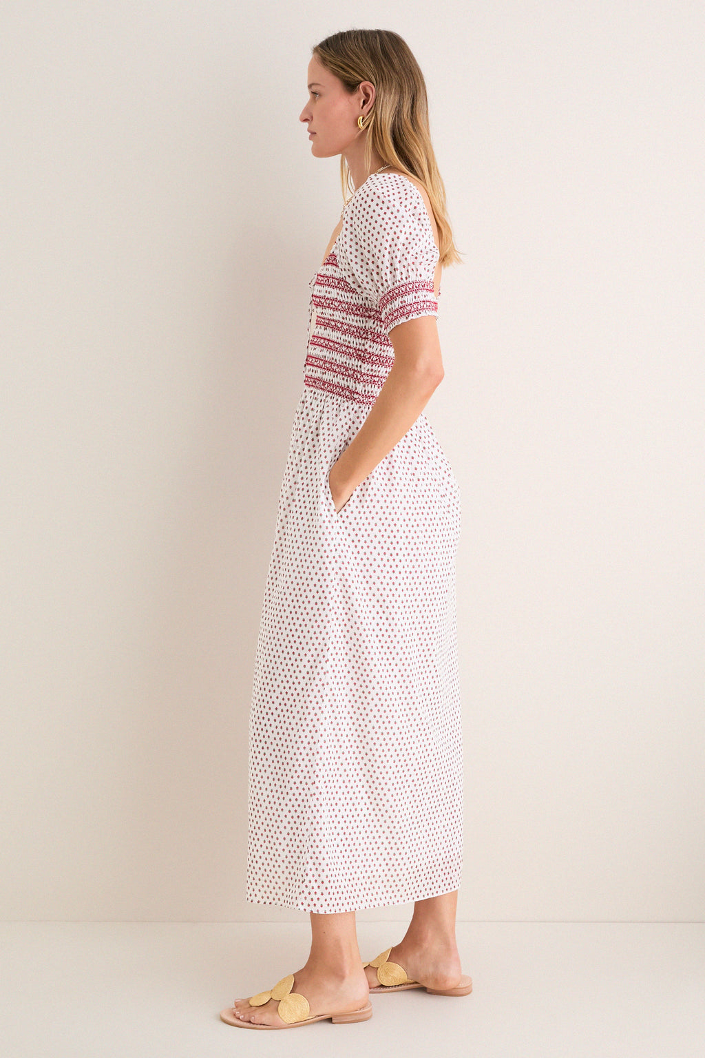 Poppy Half Drop White Madeline Nap Dress