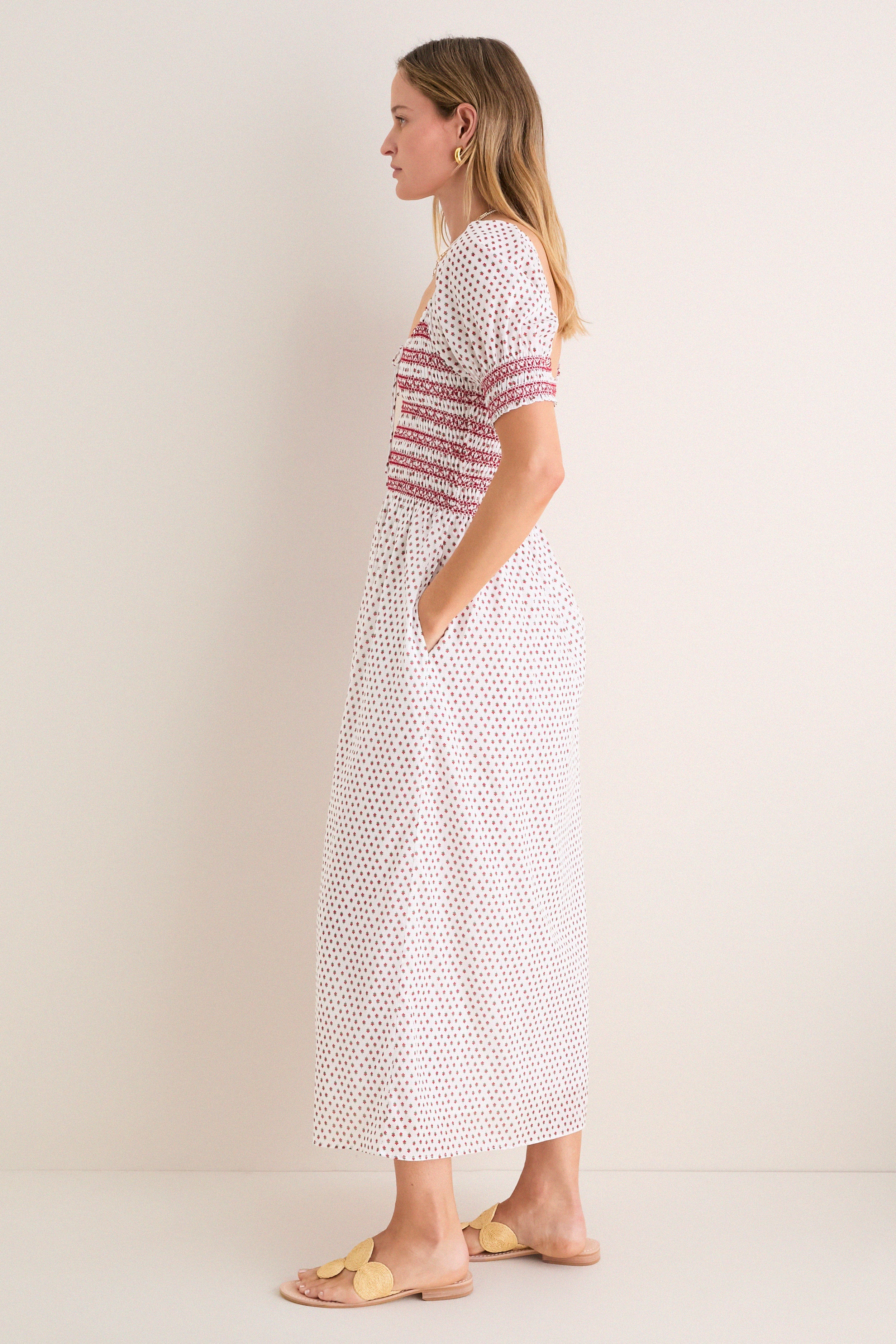 Poppy Half Drop White Madeline Nap Dress