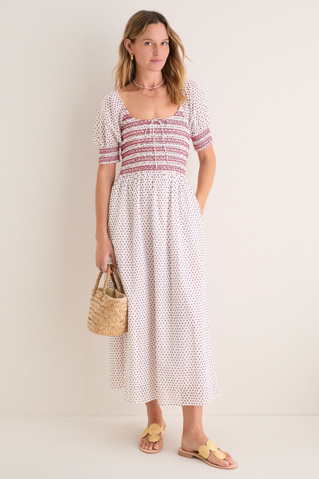 Poppy Half Drop White Madeline Nap Dress