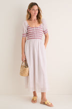 Poppy Half Drop White Madeline Nap Dress