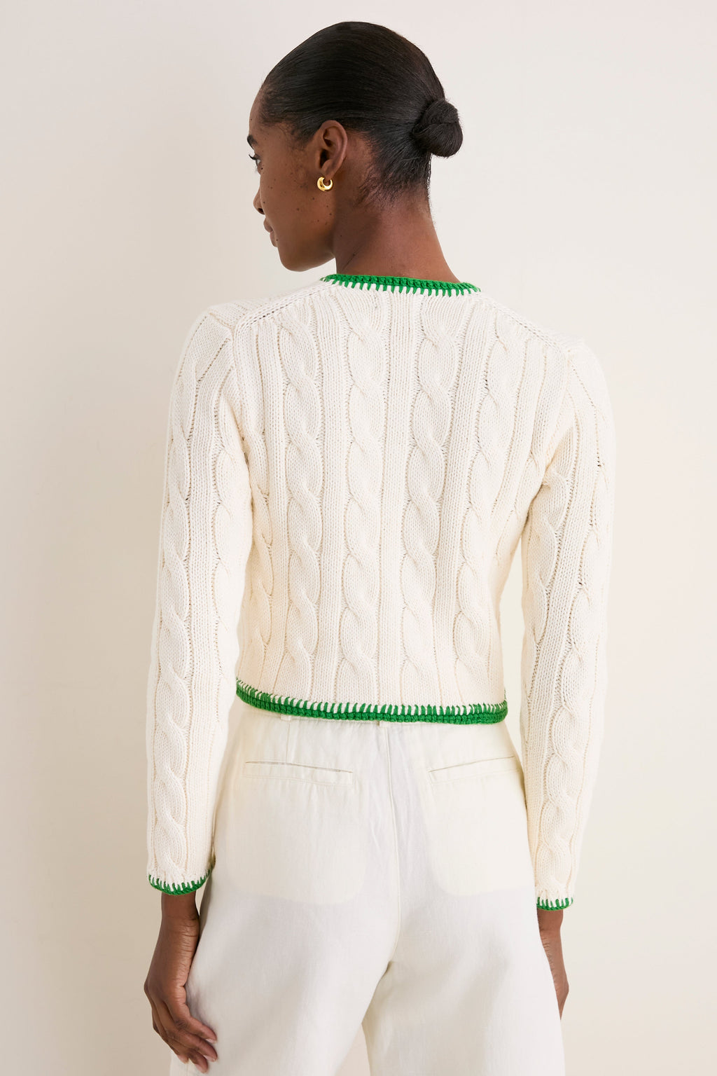 Cricket Cream Crew Neck Cardigan