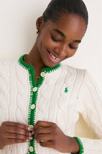 Cricket Cream Crew Neck Cardigan