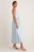 Pewter Blue Dupioni Esme Dress