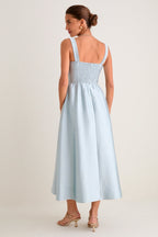 Pewter Blue Dupioni Esme Dress