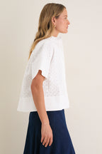 White Eyelet Sofia Stitch Shirt