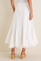 White Eyelet Mallory Skirt