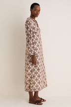 Chocolate Cream Luna Guipure Midi Dress