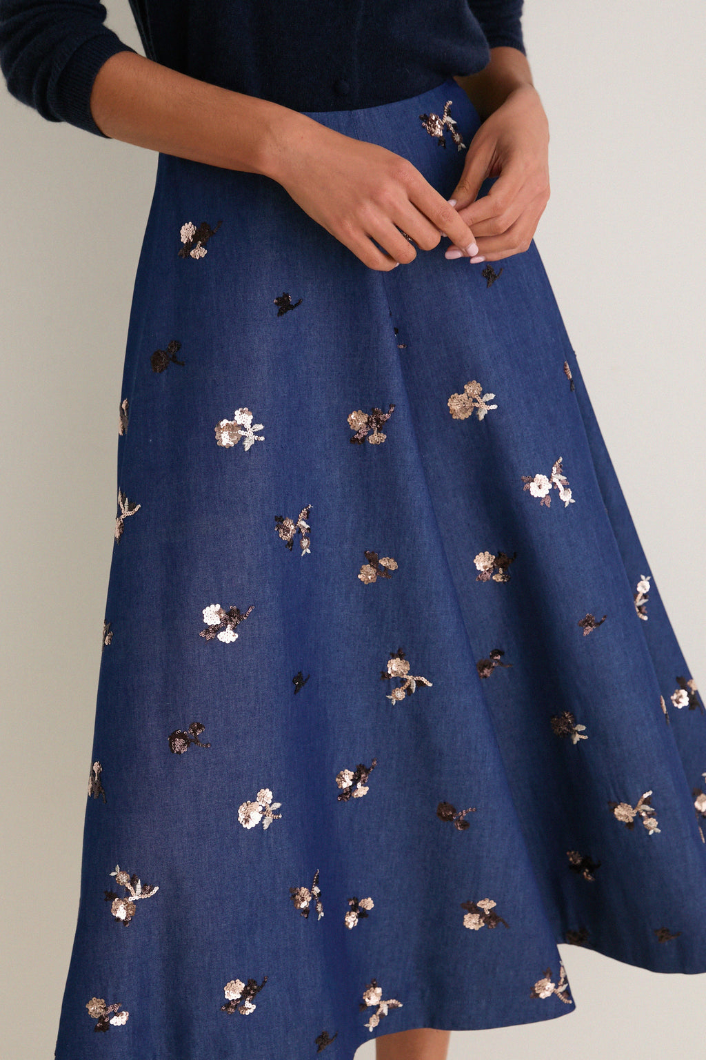 Midnight Varda Midi Skirt