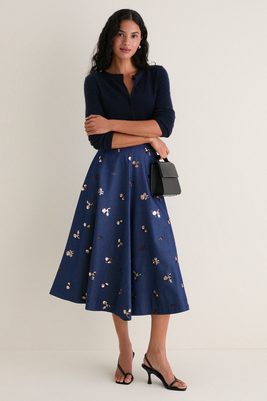 Midnight Varda Midi Skirt