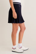 Navy and White Berg Pointelle Knit Skirt