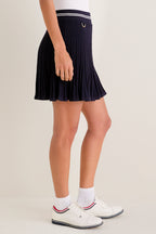 Navy and White Berg Pointelle Knit Skirt