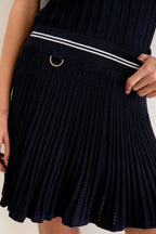 Navy and White Berg Pointelle Knit Skirt
