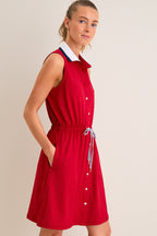 Red Sleeveless Performance Jersey Alcott Golf Dress