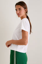 White Short Sleeve Performance Cotton Sasha Tee