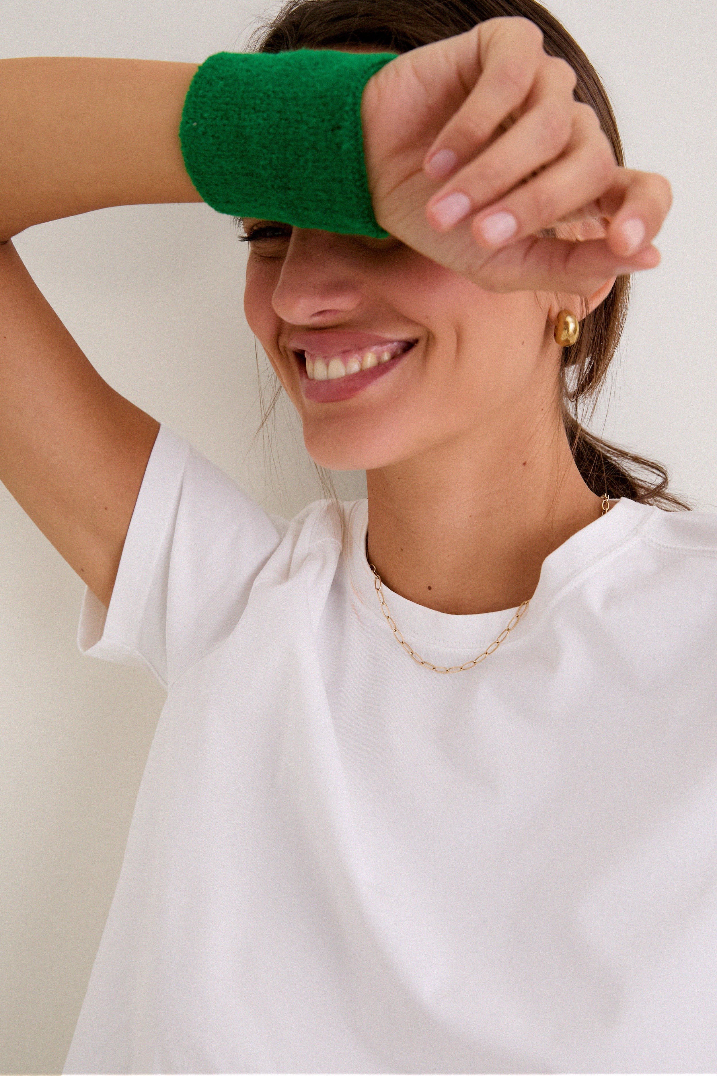 White Short Sleeve Performance Cotton Sasha Tee