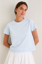 Light Blue Short Sleeve Performance Cotton Sasha Tee