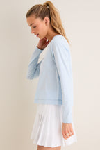 Light Blue Long Sleeve Performance Cotton Sasha Tee