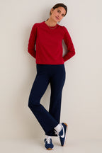Red Long Sleeve Performance Cotton Sasha Tee