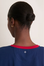 Navy and Red Flo Performance Cotton Ringer Tee
