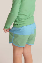 Boys Blue and Green Colorblock Boardie