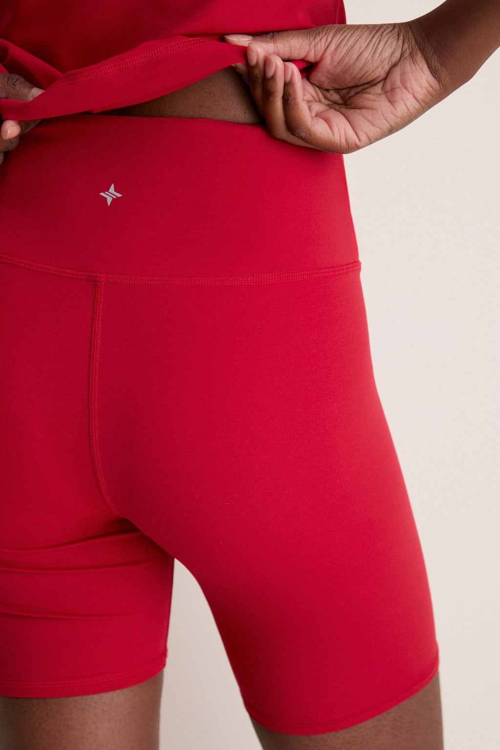 Red Compression Spandex Mac Bike Short