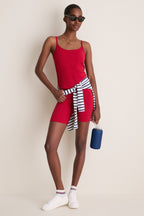 Red Compression Spandex Mac Bike Short