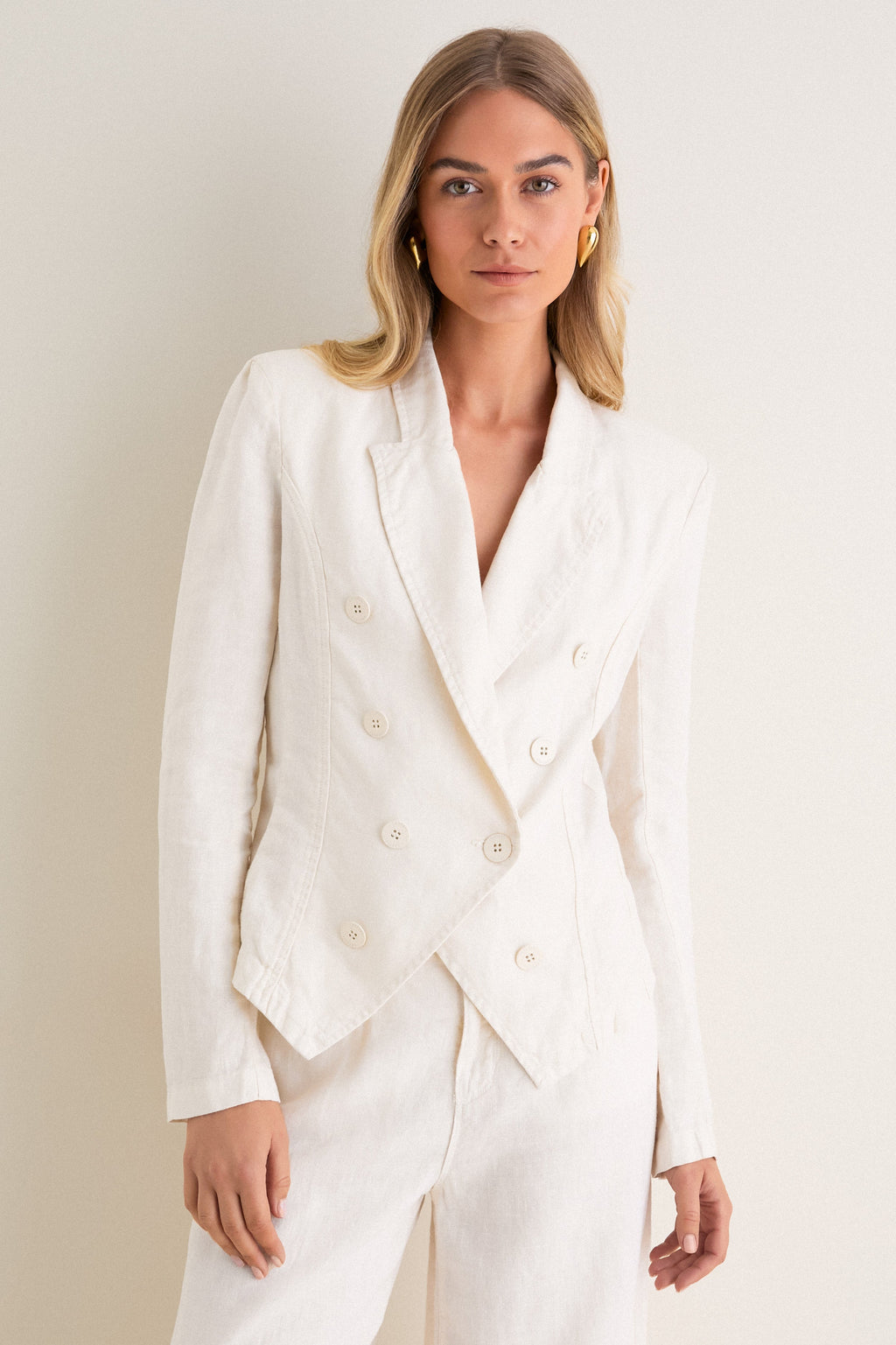 Vintage White Emerson Structured Blazer