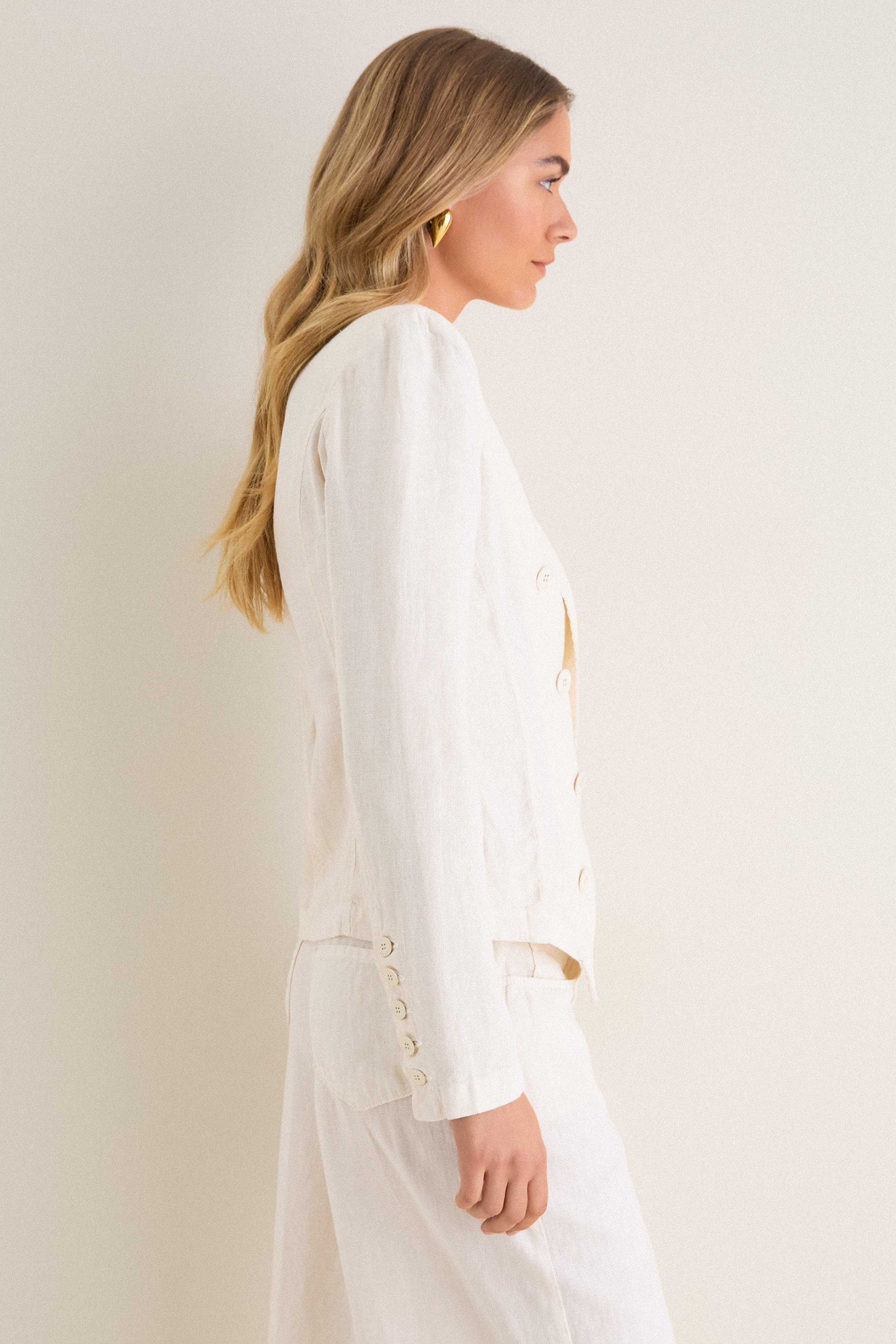Vintage White Emerson Structured Blazer
