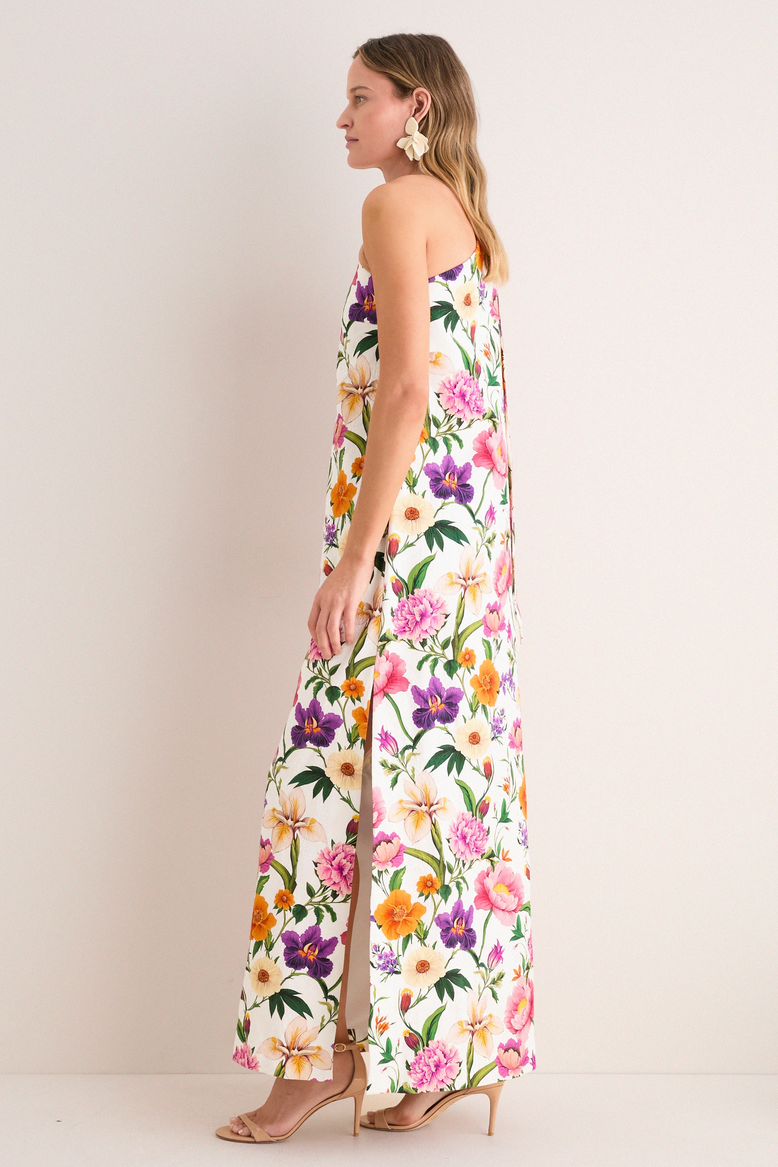 Floral Candy Jacquard One Shoulder Lani Dress