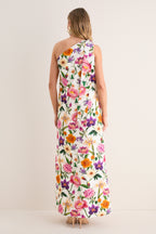 Floral Candy Jacquard One Shoulder Lani Dress