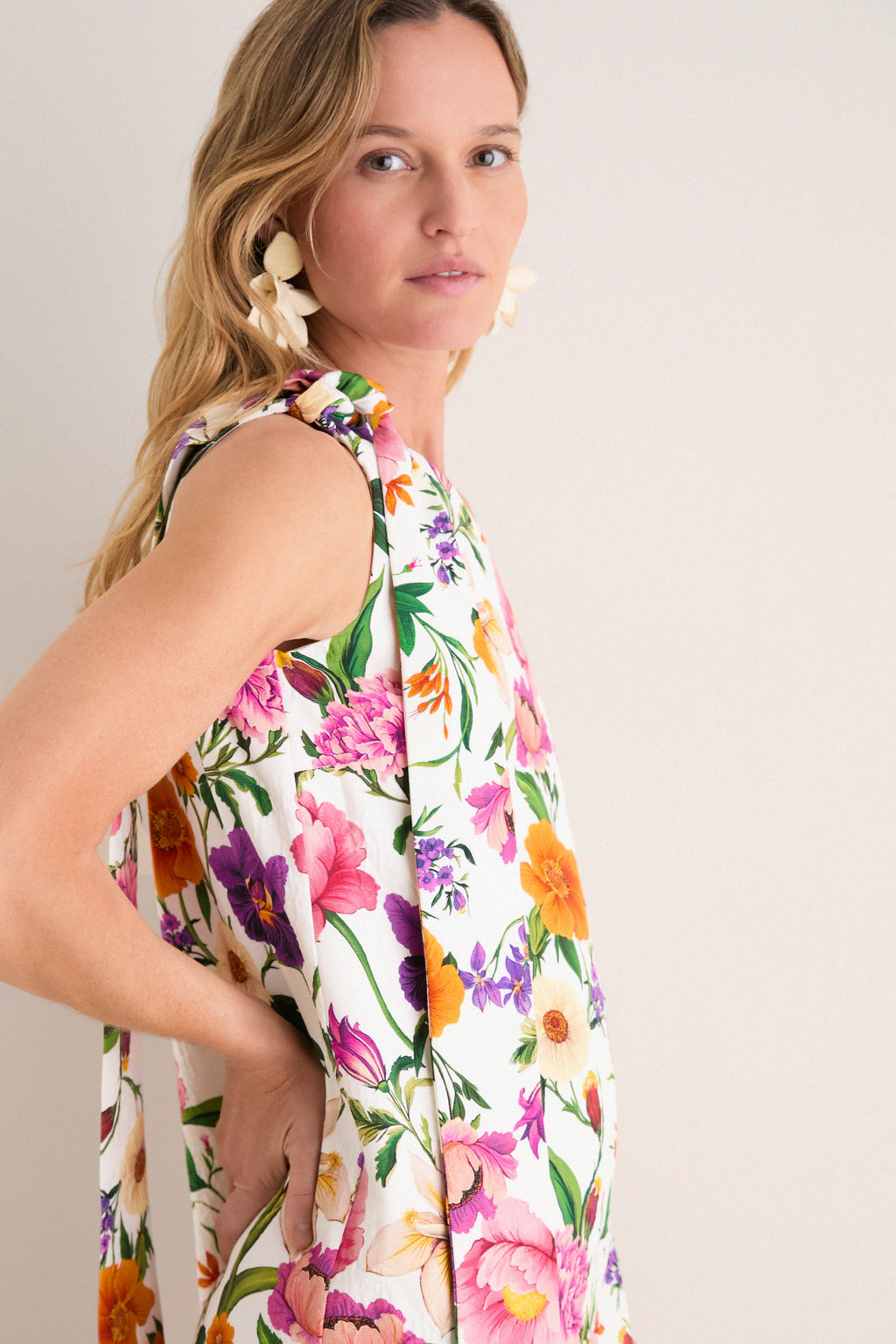 Floral Candy Jacquard One Shoulder Lani Dress