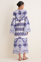 White and Blue Clea Lace Dress