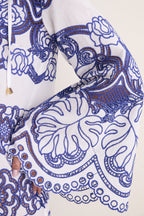White and Blue Clea Lace Dress