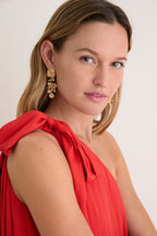 Floral Candy Red One Shoulder Lani Dress