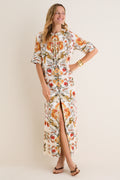 Sun Fire Garden Cream Calista Dress