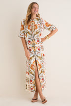 Sun Fire Garden Cream Calista Dress