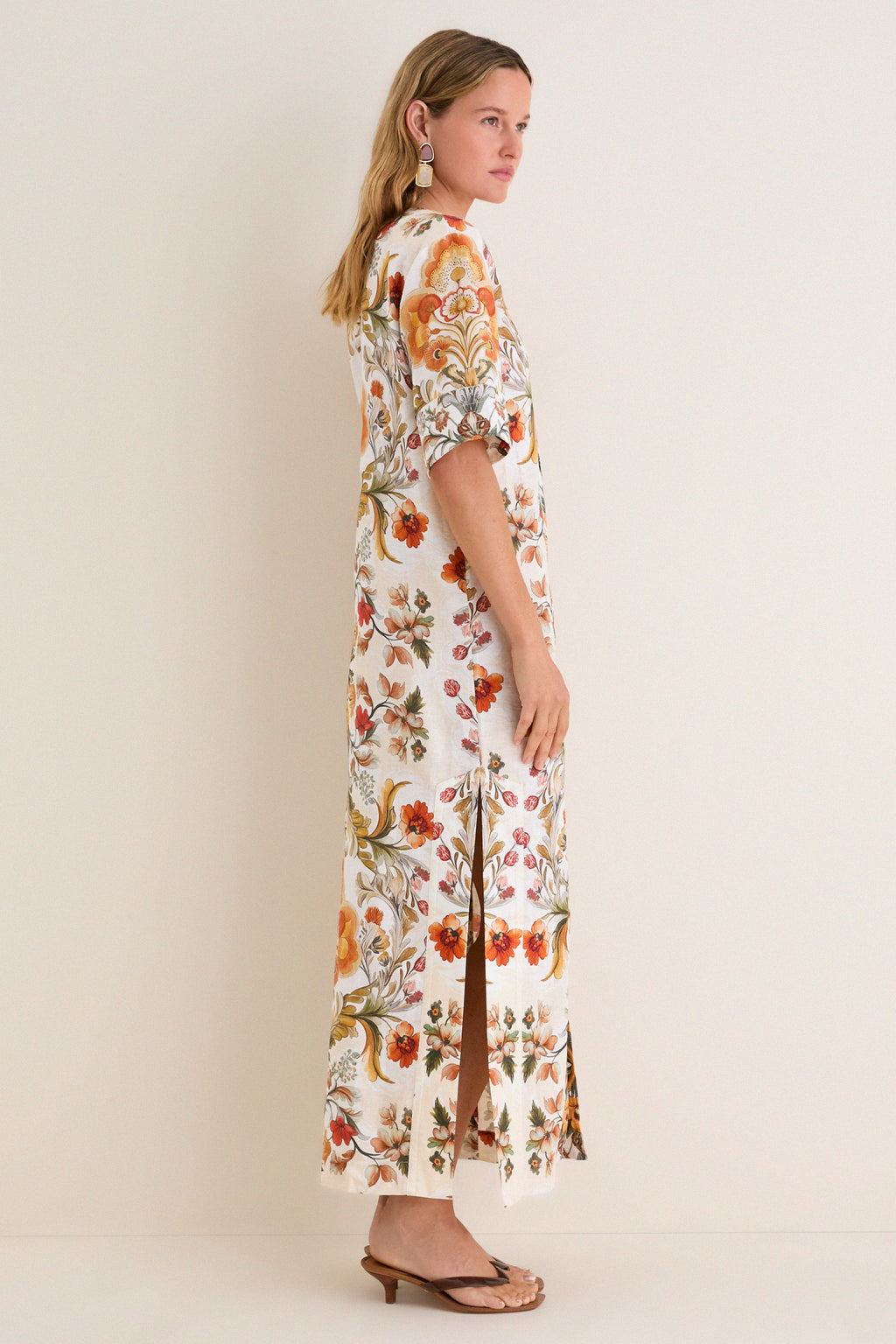 Sun Fire Garden Cream Calista Dress
