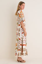 Sun Fire Garden Cream Calista Dress