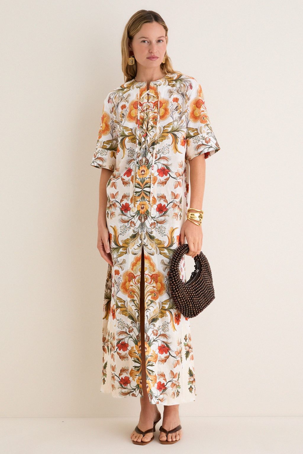 Sun Fire Garden Cream Calista Dress